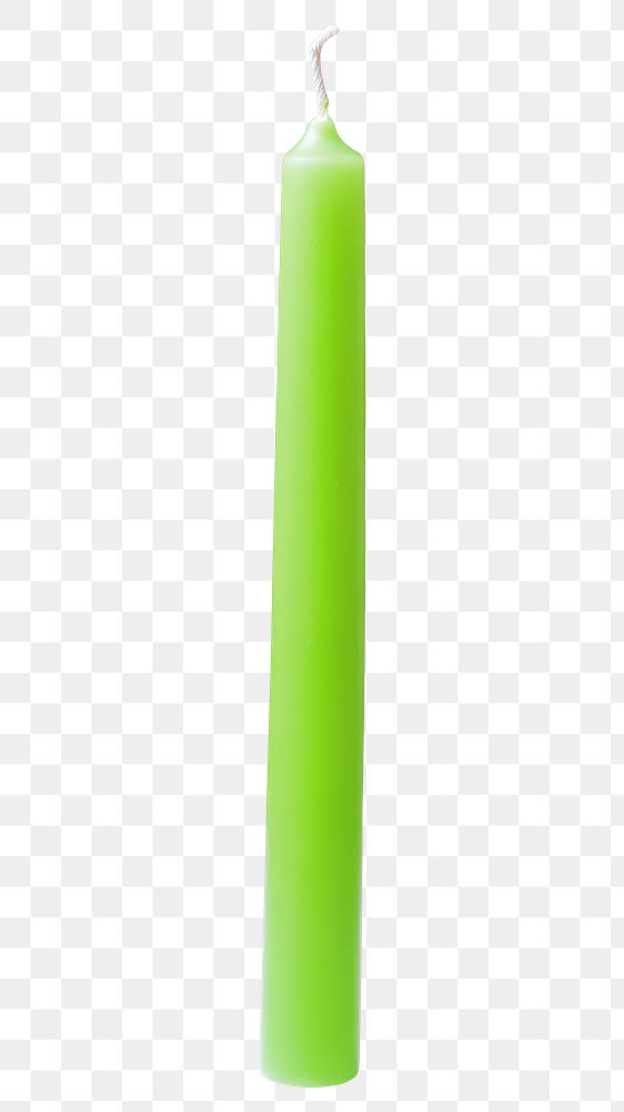 PNG Neon green party candle candlestick lighting taper.