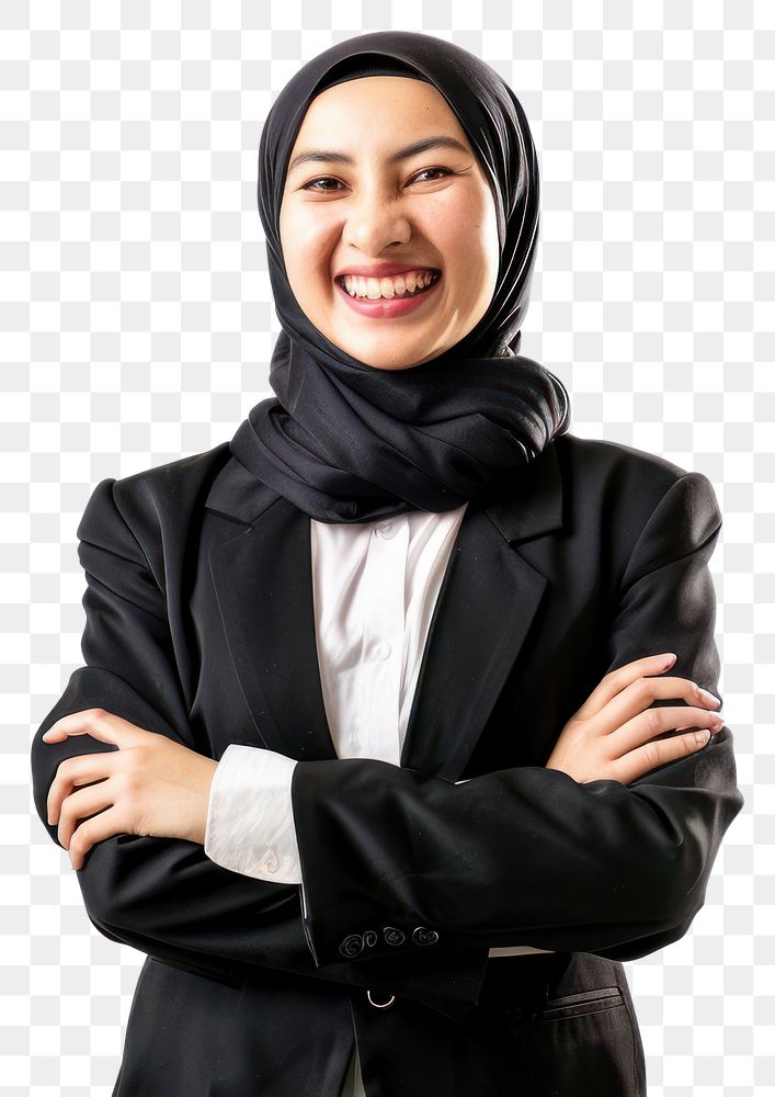 PNG Asian businesswoman background confident happy.