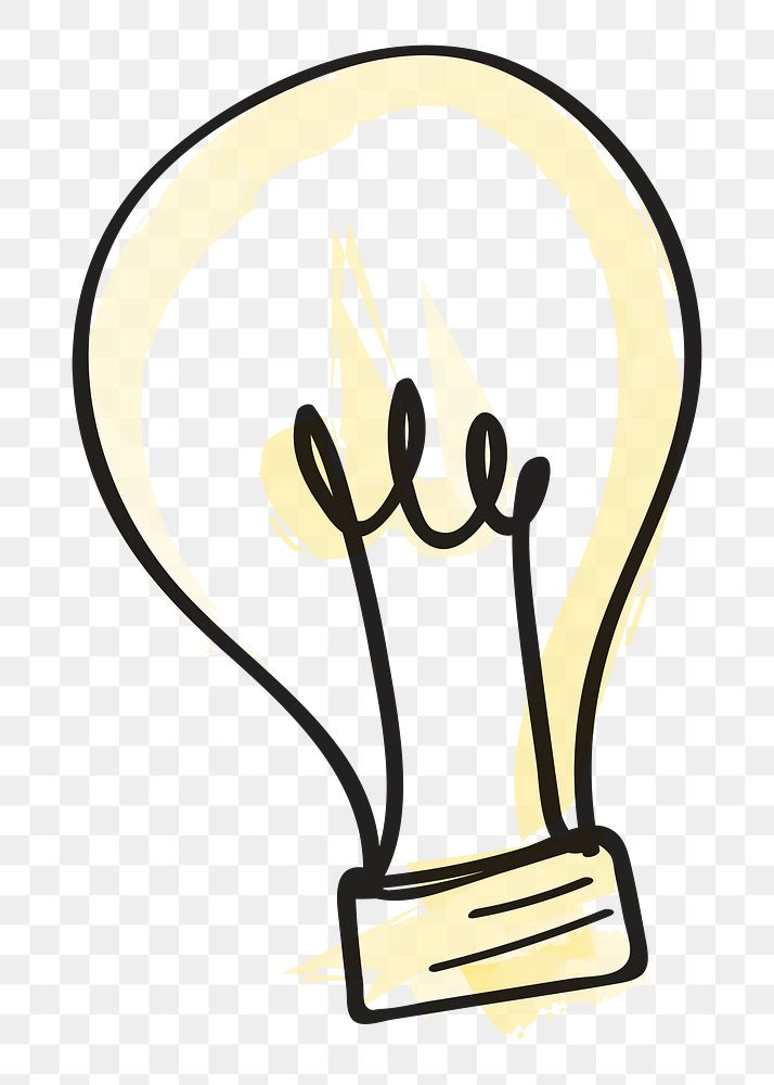 Light bulb png, new idea, business digital sticker in transparent background