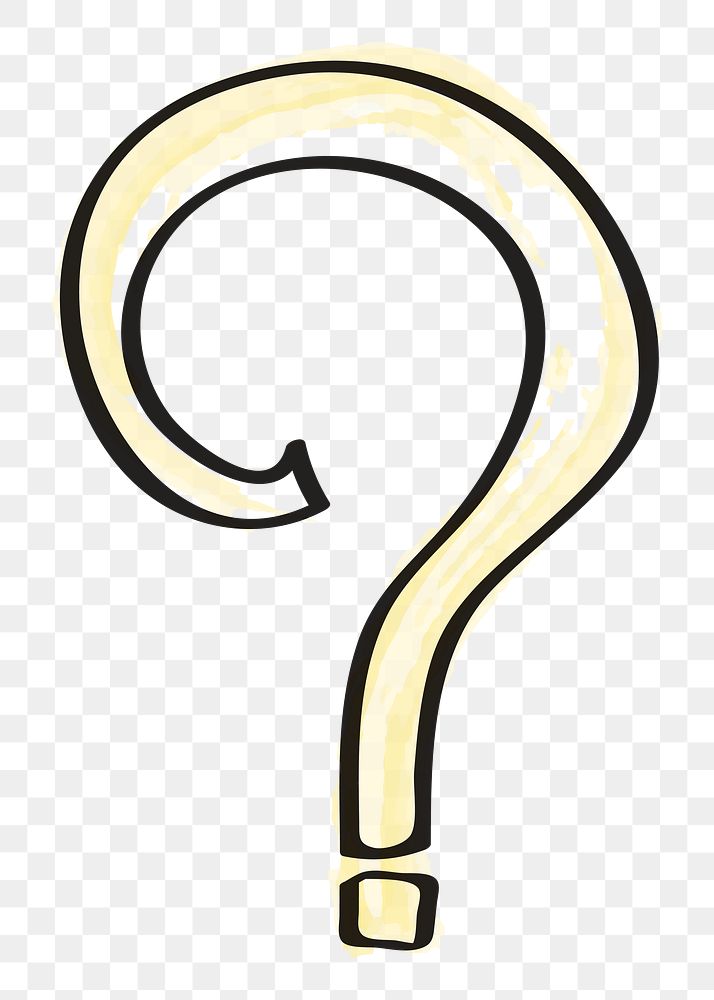PNG question mark, simple line icon in transparent background