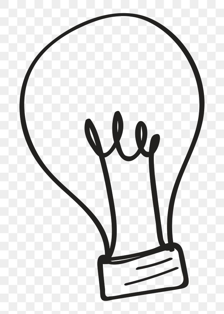 Light bulb png, new idea, business digital sticker in transparent background