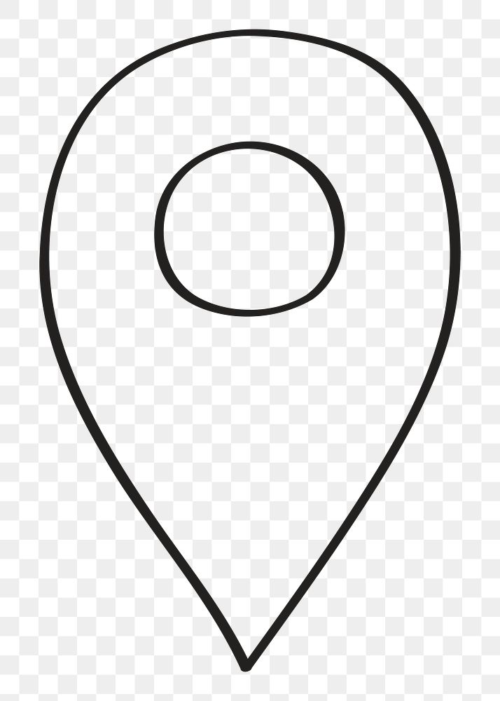 Location pin png icon, simple digital sticker in transparent background