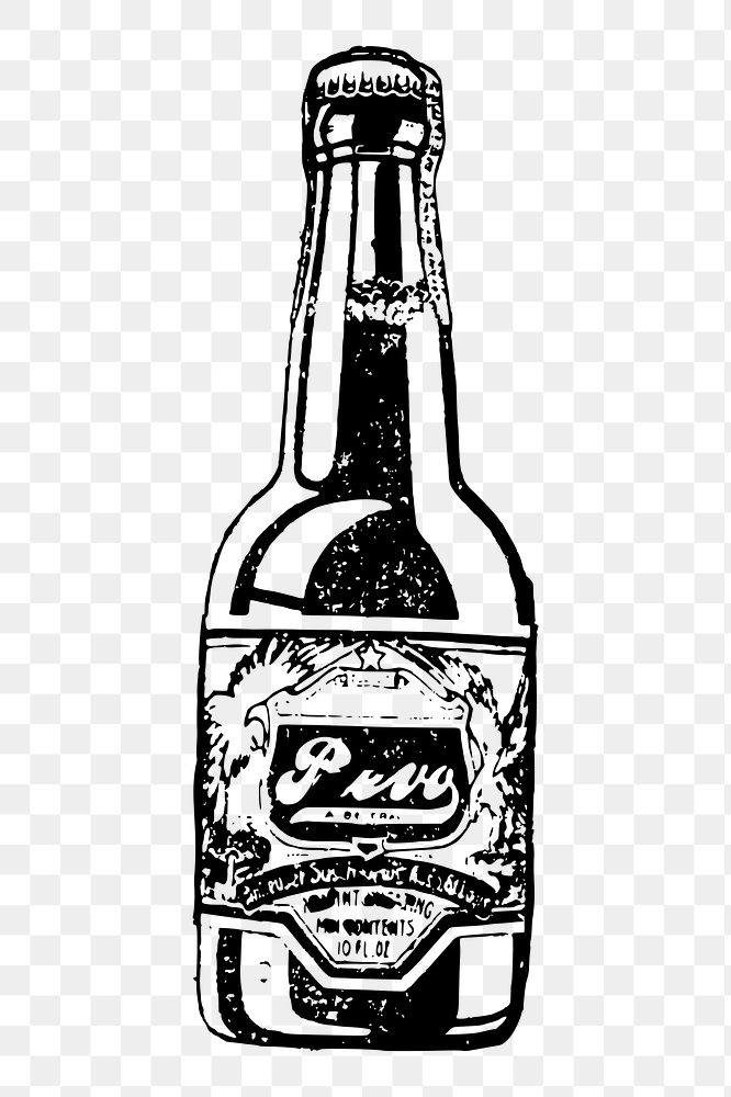 Cola bottle png sticker, vintage object illustration on transparent background. Free public domain CC0 image.