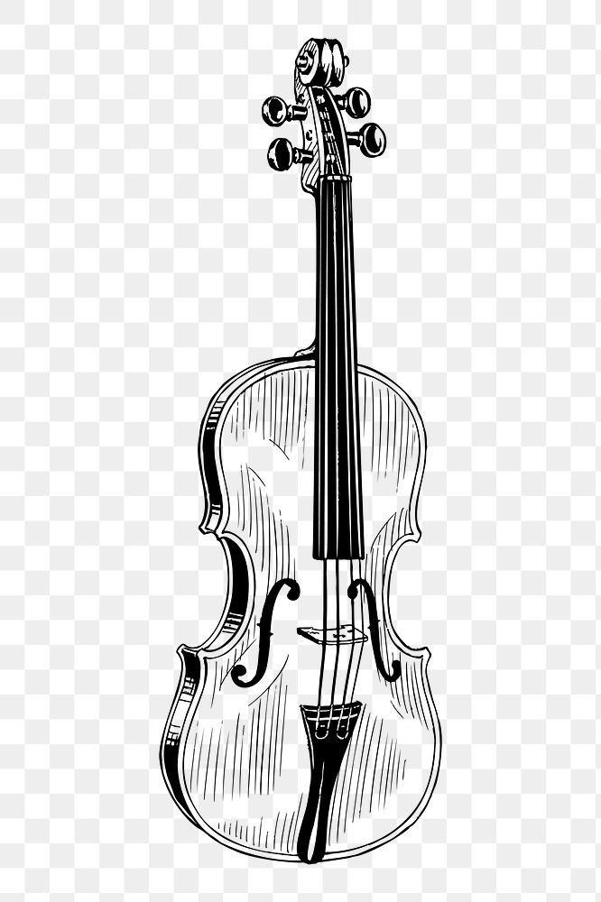 Violin png sticker, vintage musical instrument illustration on transparent background. Free public domain CC0 image.