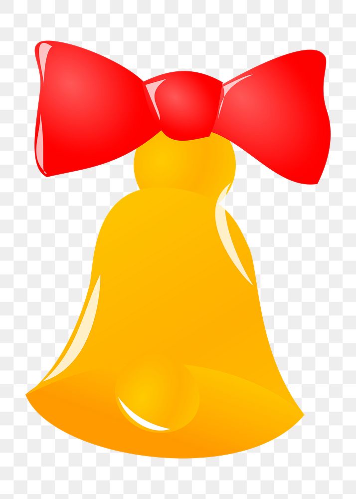 Ribbon bell png sticker, Christmas illustration on transparent background. Free public domain CC0 image.