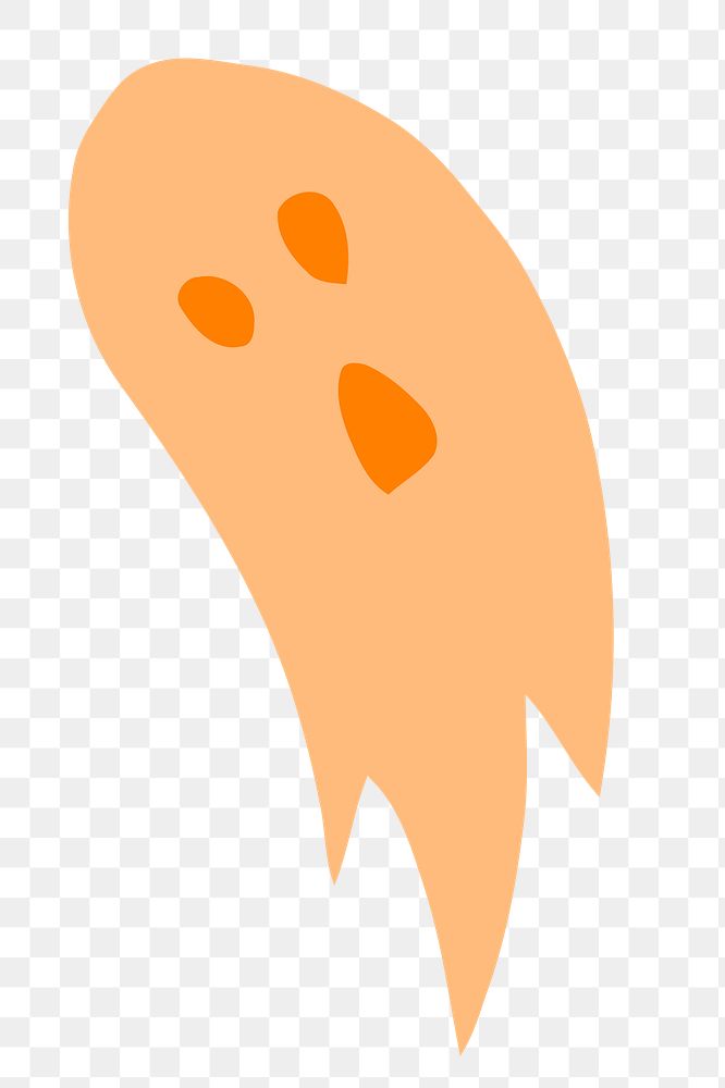 Orange ghost png sticker, Halloween celebration illustration on transparent background. Free public domain CC0 image.