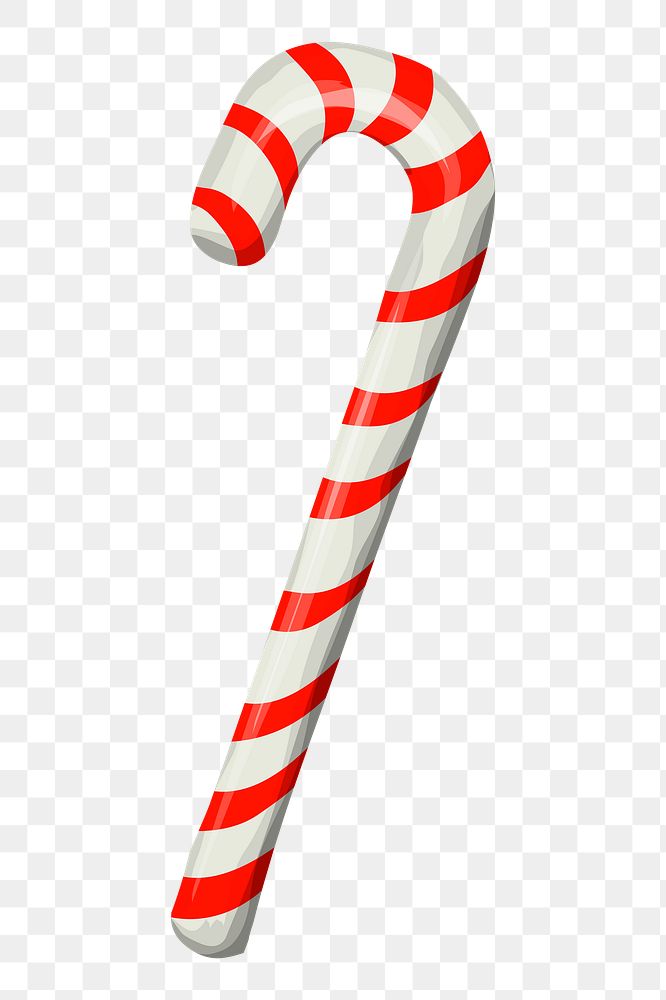 Candy cane png sticker, Christmas illustration on transparent background. Free public domain CC0 image.