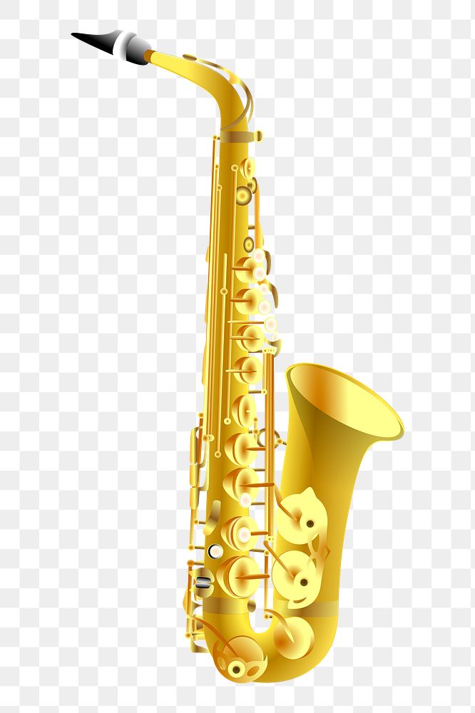 Saxophone png sticker, musical instrument illustration on transparent background. Free public domain CC0 image.