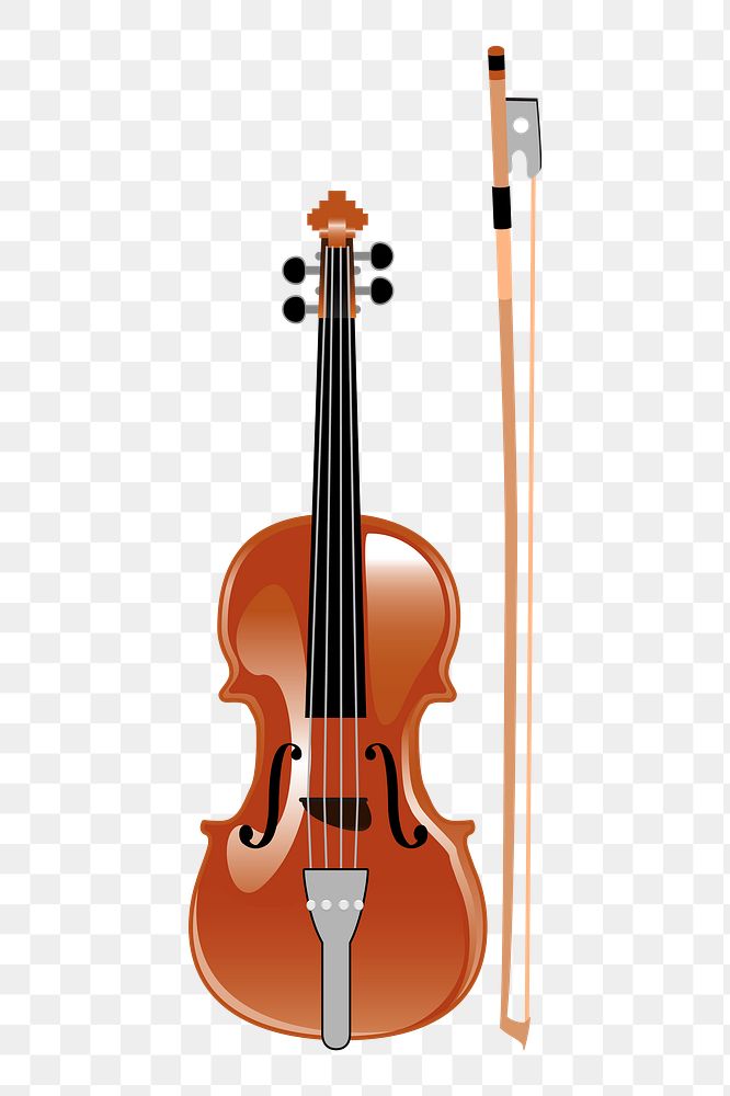 Violin png sticker, musical instrument illustration on transparent background. Free public domain CC0 image.