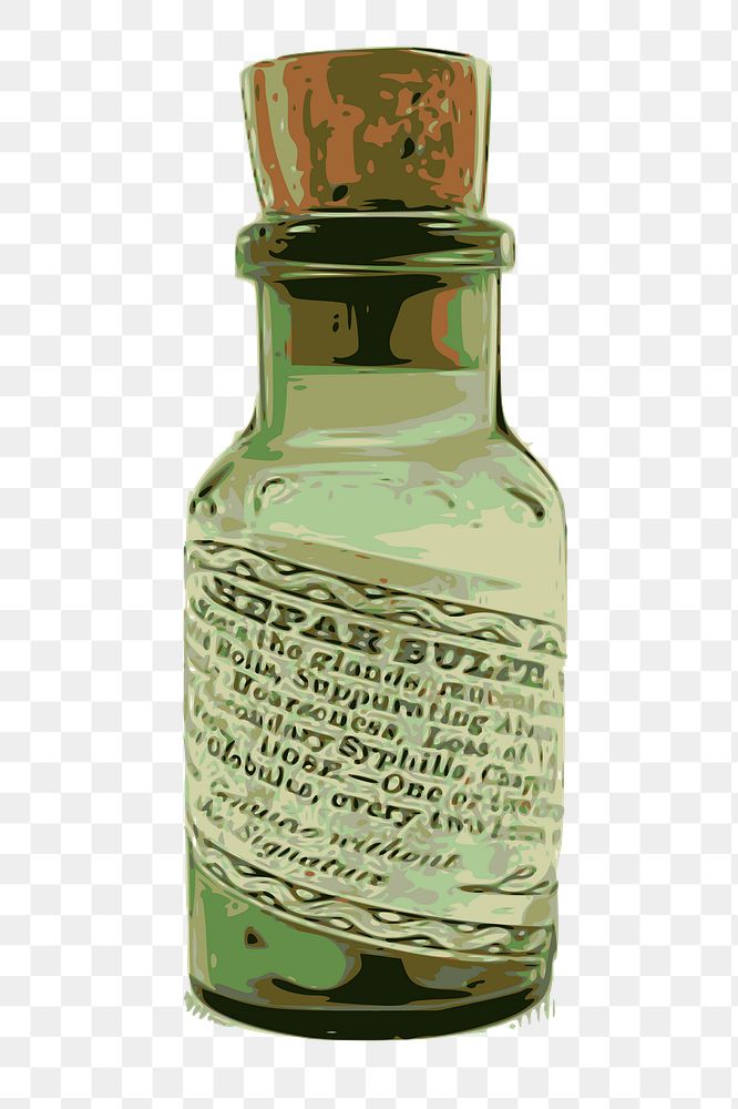 Potion bottle png sticker, object illustration on transparent background. Free public domain CC0 image.