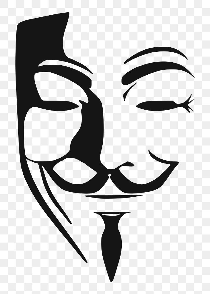 Anonymous mask png sticker, activism symbol illustration on transparent background. Free public domain CC0 image.