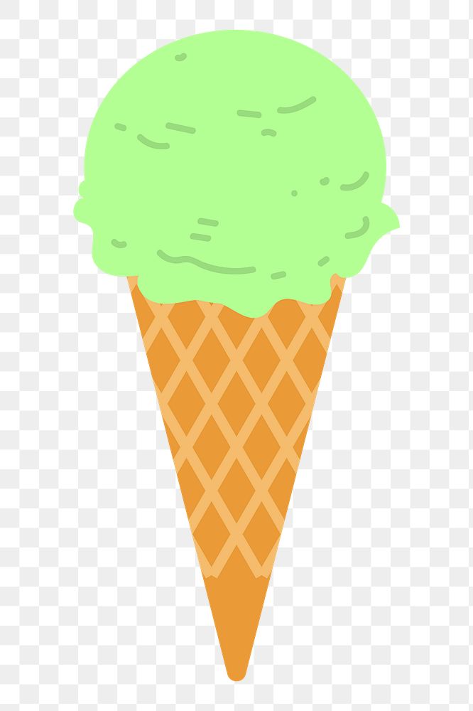 Lime ice-cream png sticker, dessert illustration on transparent background. Free public domain CC0 image.