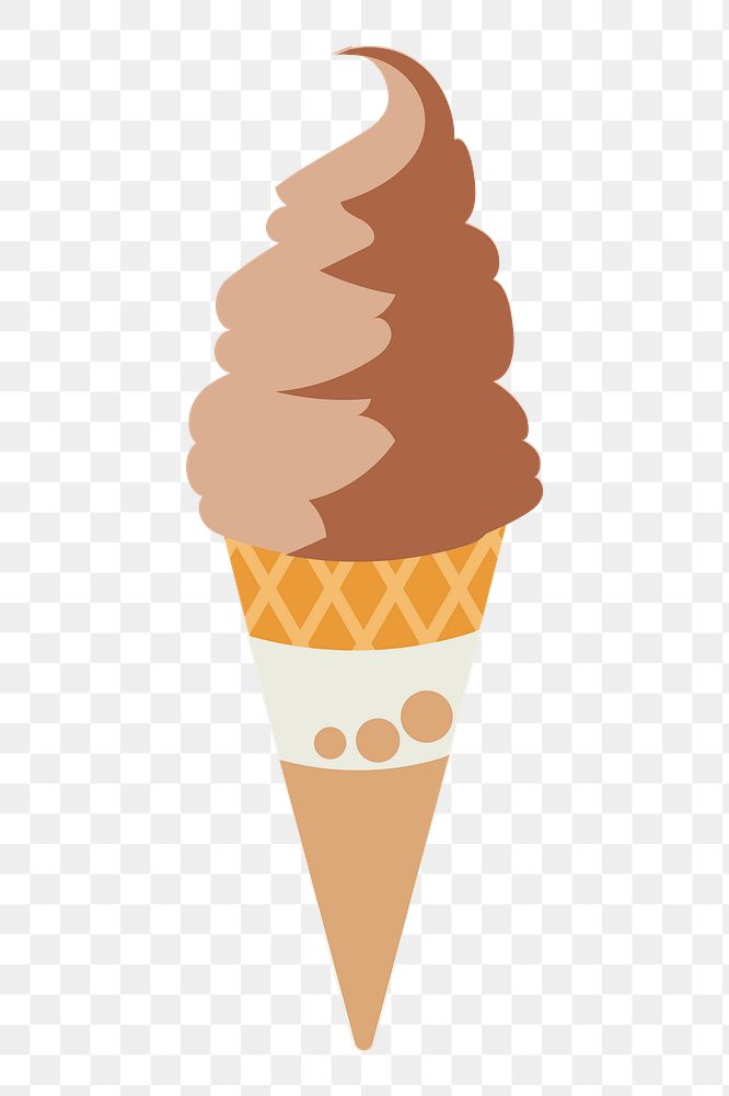 Chocolate png soft serve sticker, dessert illustration on transparent background. Free public domain CC0 image.