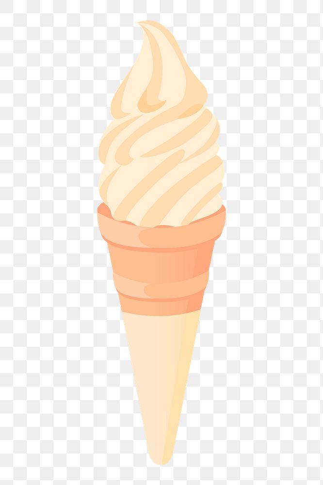 Vanilla png soft serve ice-cream sticker, dessert illustration on transparent background. Free public domain CC0 image.