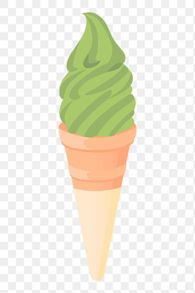 Png green tea ice-cream sticker, dessert illustration on transparent background. Free public domain CC0 image.