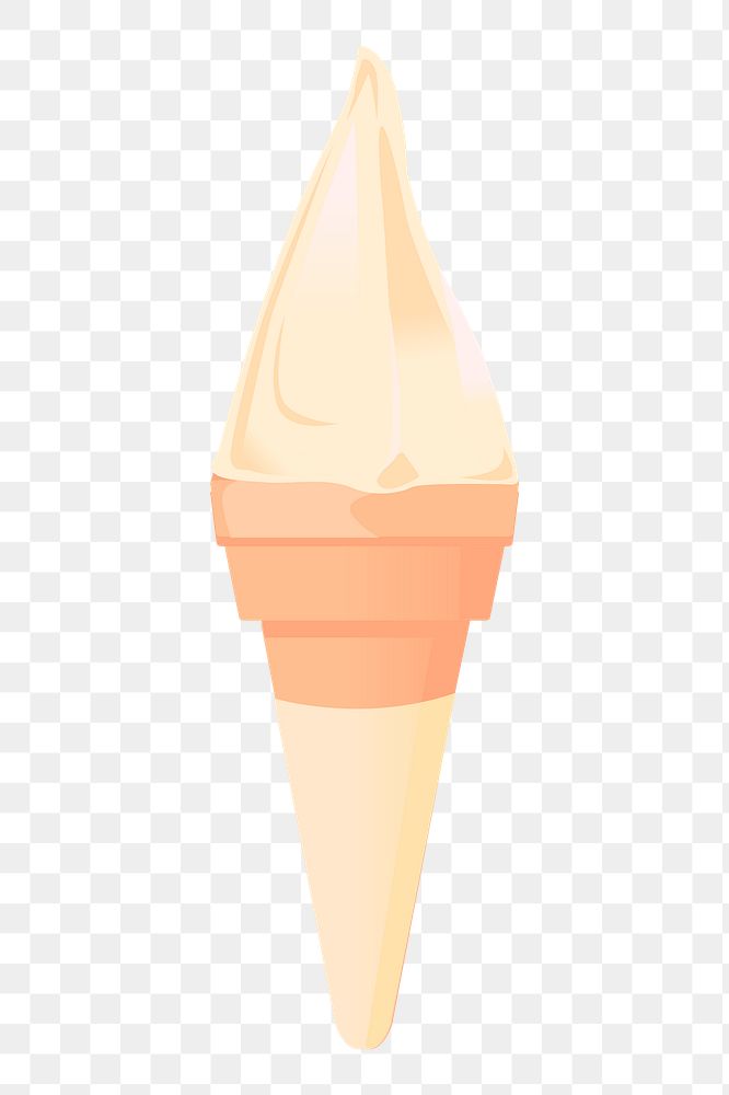 Vanilla gelato png cone sticker, dessert illustration on transparent background. Free public domain CC0 image.