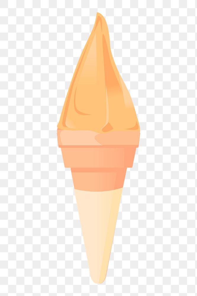 Mango gelato png cone sticker, dessert illustration on transparent background. Free public domain CC0 image.