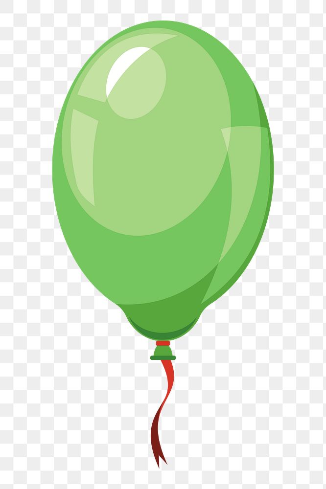 Green balloon png sticker, party decoration illustration on transparent background. Free public domain CC0 image.