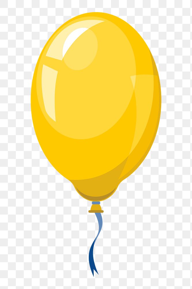 Yellow balloon png sticker, party decoration illustration on transparent background. Free public domain CC0 image.