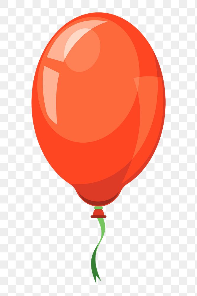 Red balloon png sticker, party decoration illustration on transparent background. Free public domain CC0 image.