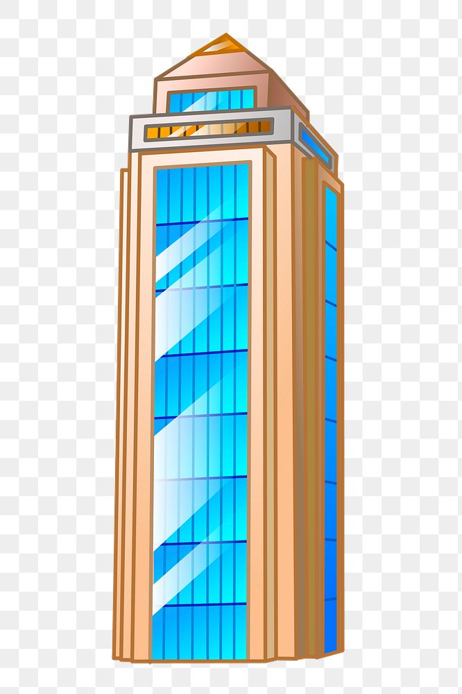 Office building png sticker, architecture illustration on transparent background. Free public domain CC0 image.