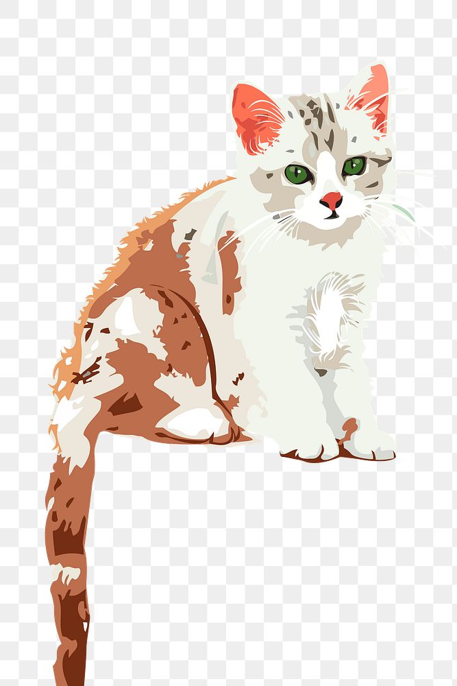 Watercolor kitten png sticker, animal illustration on transparent background. Free public domain CC0 image.