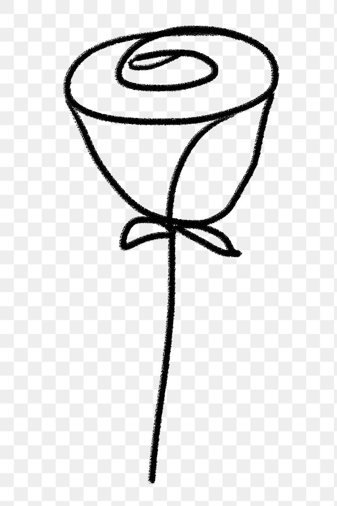 Rose doodle png sticker, flower transparent background