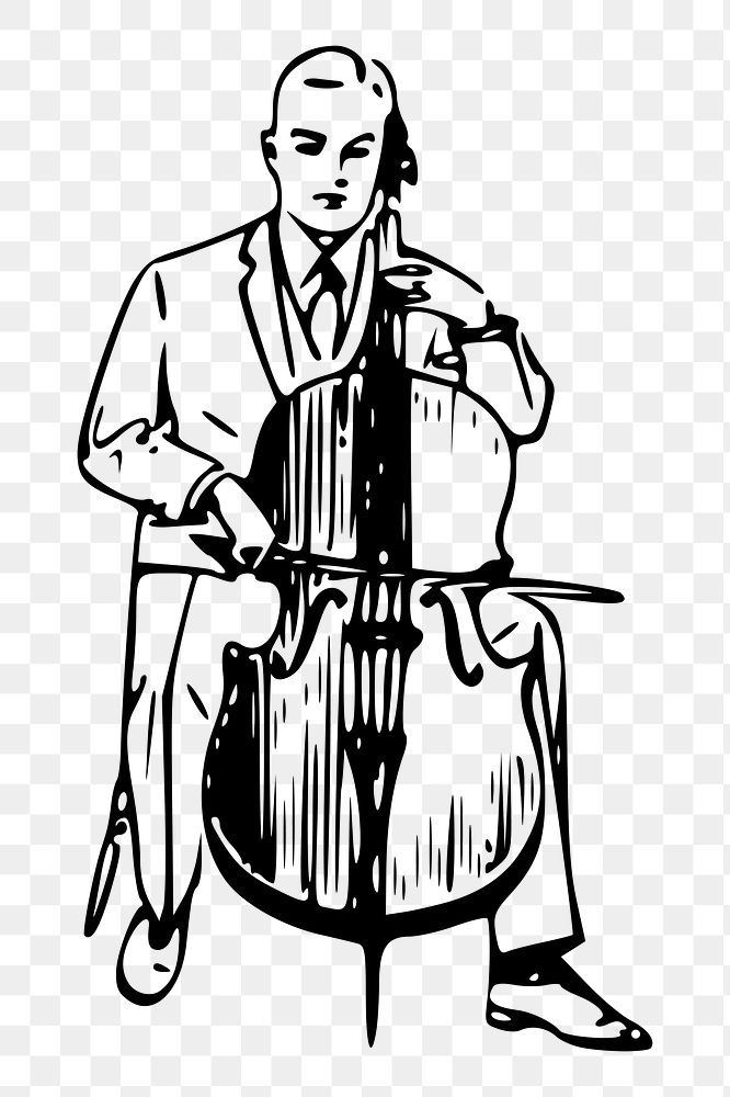 Cello png sticker musical instrument illustration, transparent background. Free public domain CC0 image.