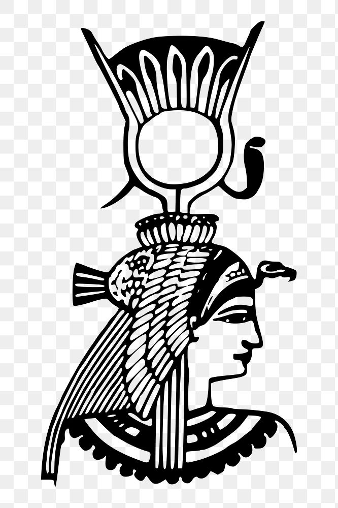 Egyptian pharaoh png sticker ancient illustration, transparent background. Free public domain CC0 image.