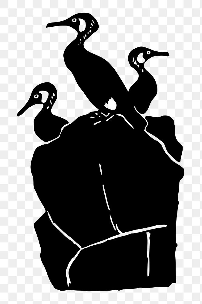 Birds silhouette png sticker illustration, transparent background. Free public domain CC0 image