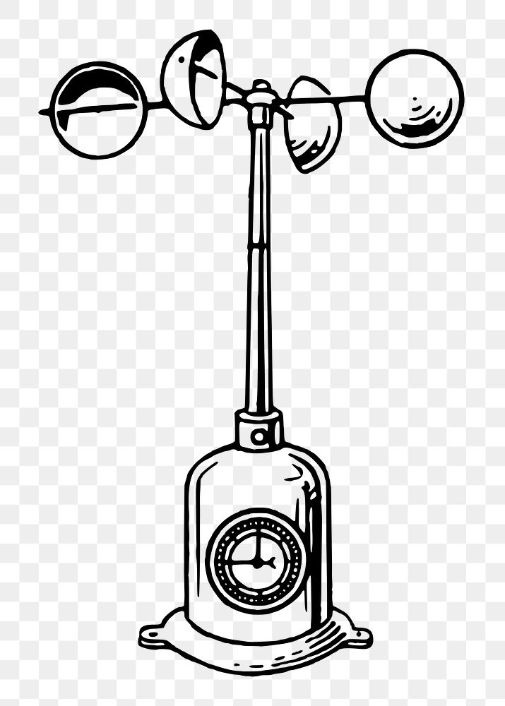 Anemometer Png Sticker Illustration, Transparent 