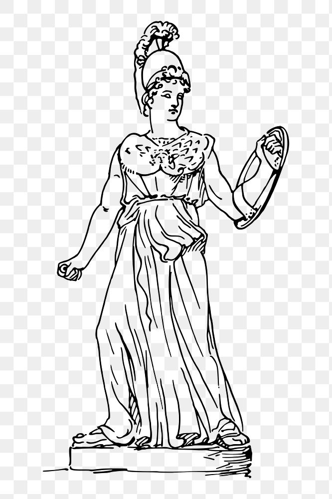 Athena statue png sticker illustration, transparent background. Free public domain CC0 image.