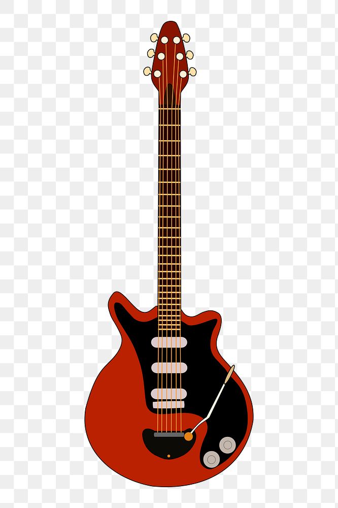 Electric guitar png sticker, musical instrument illustration on transparent background. Free public domain CC0 image.