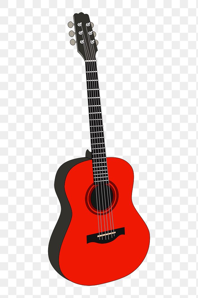 Acoustic guitar png sticker, musical instrument illustration on transparent background. Free public domain CC0 image.
