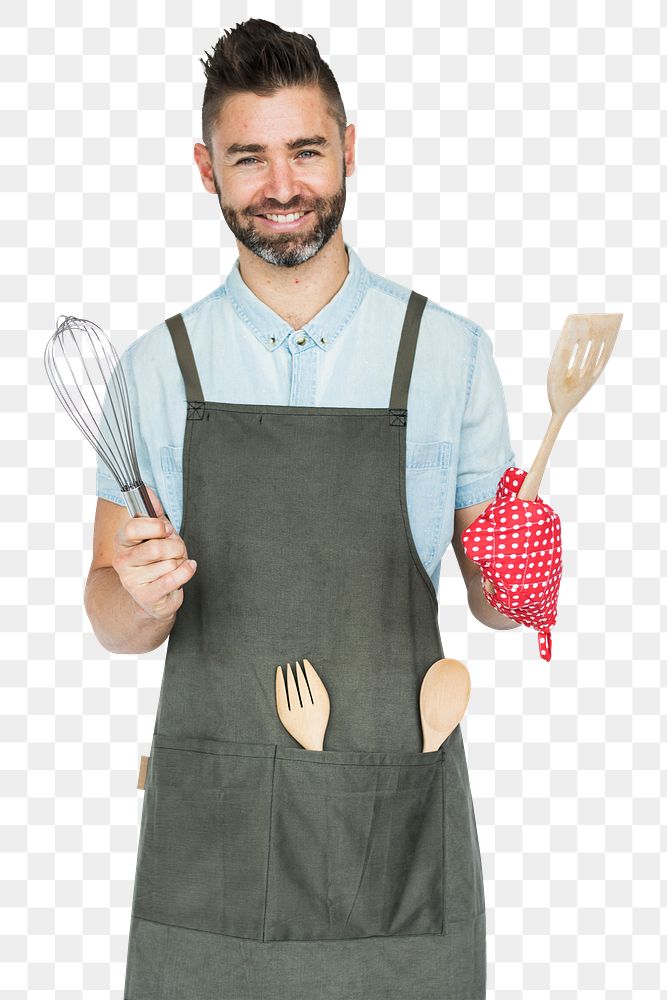 Chef with apron png sticker, transparent background