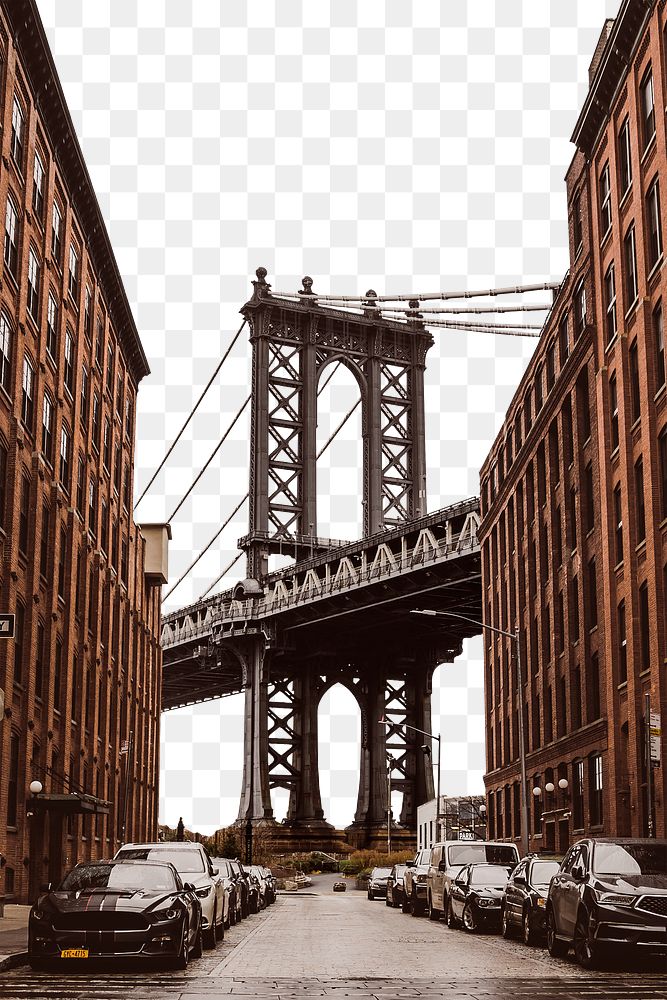 Brooklyn bridge png sticker, transparent background