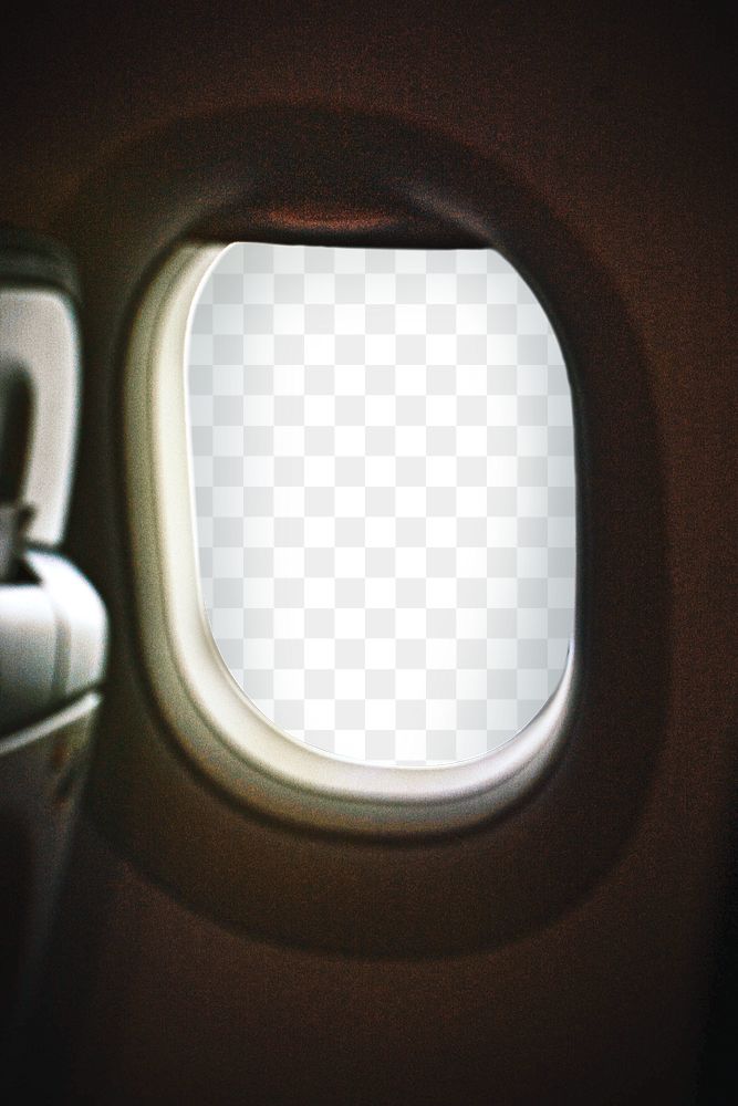 Plane window png frame, transparent design