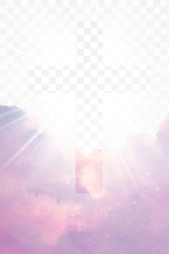 Christian sky png, transparent background with aesthetic clouds