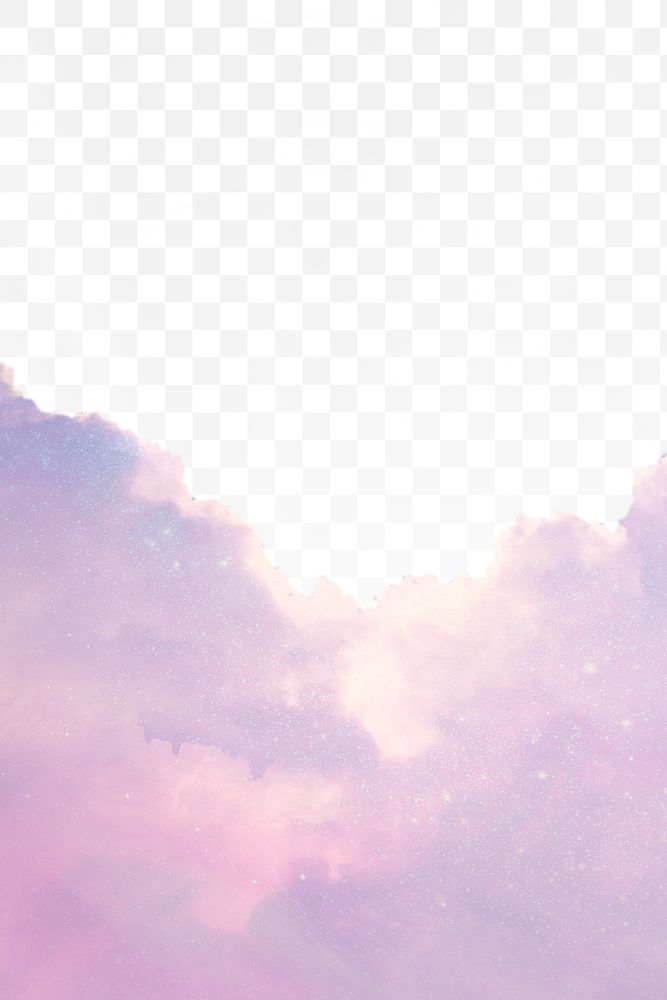 Glitter clouds png border, transparent background