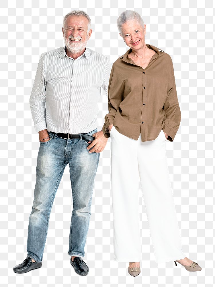 Senior couple png sticker, transparent background