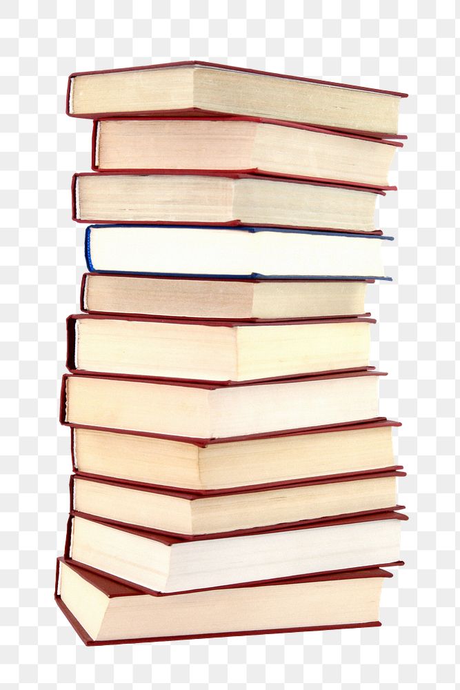 Book stack png sticker, reading image on transparent background