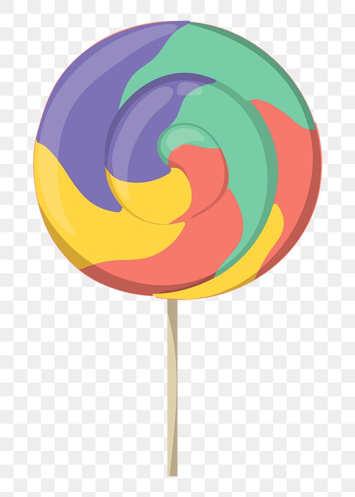 Colorful lollipop png sticker, cute illustration, transparent background