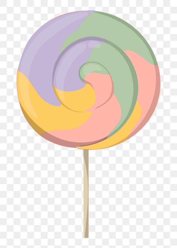 Swirl lollipop png sticker, cute illustration, transparent background