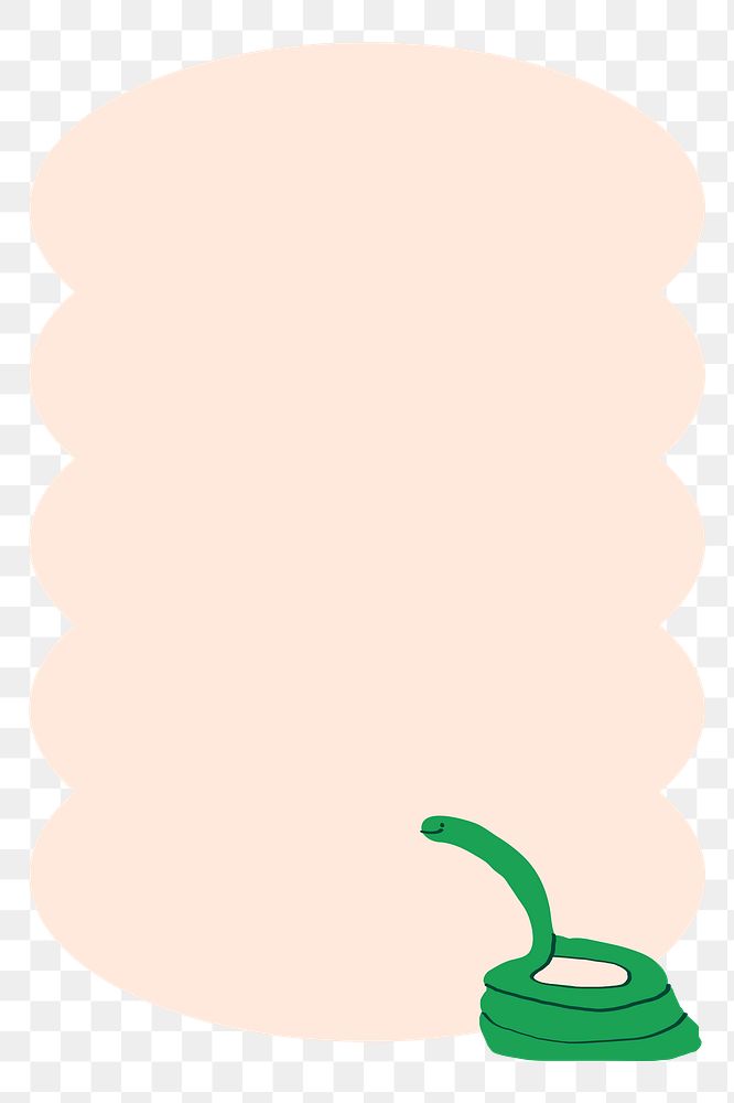 Funky snake png frame sticker, transparent background