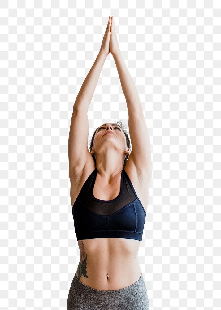 Yoga sun salutation png sticker, transparent background