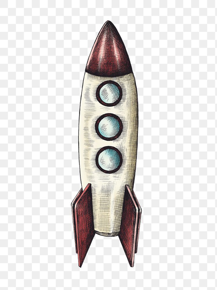 Startup rocket png business illustration sticker, transparent background