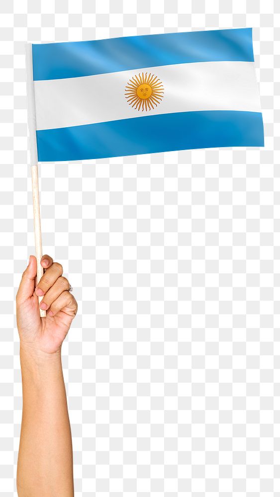 Png Argentina's flag in hand sticker on transparent background