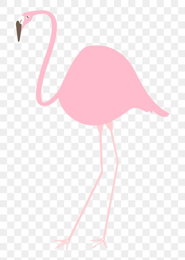 Pink flamingo png clip art, aesthetic tropical illustration on transparent background
