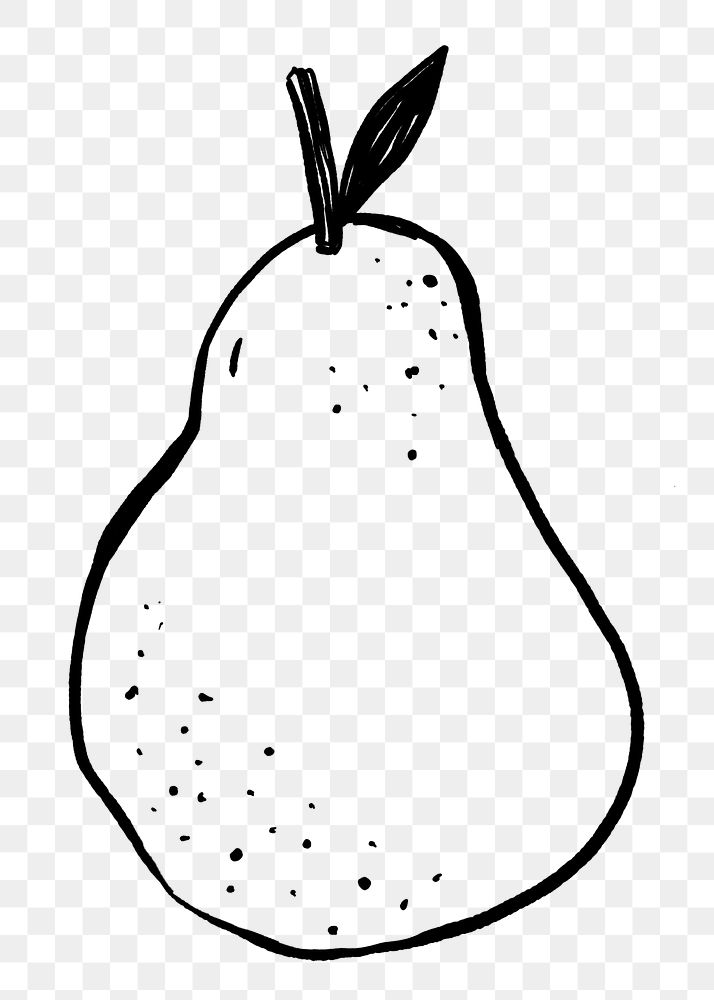 Pear png doodle, drawing illustration, transparent background