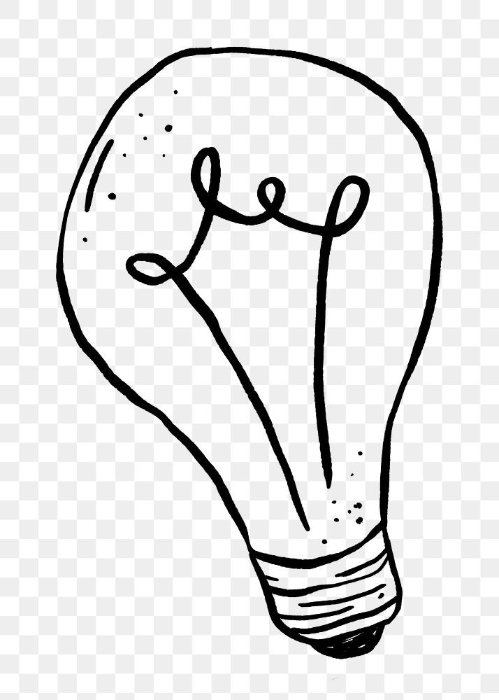 Cute light bulb png doodle, illustration, transparent background
